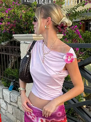 3d Orchid Off Shoulder Top