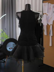 3D Flower Ruffles Mini Dress