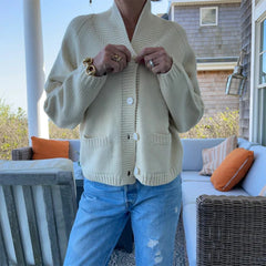 American Flag Cardigan - Loose Fit V-Neck Knit