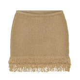 Knitted Tassels Patchwork Mini Skirt