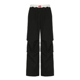 Lace Trim Loose Trousers