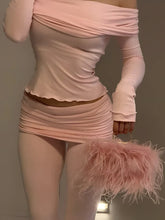 Long Sleeve Off-Shoulder Top And Ruched Pants Set