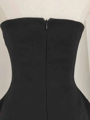 Back Diamond Stones Flare Strapless Mini Dress