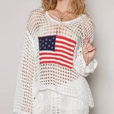 American Flag Crochet Sweater Top