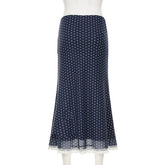 Polka Dot Lace Maxi Skirt