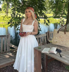 Back Lace Up Strap Midi Dress