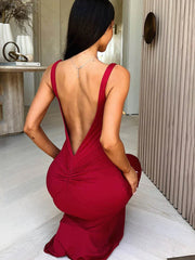 Front Slit Tie Up Maxi Dress