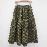 3d Flower Midi Skirt