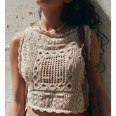 Knit Embroidered Square Top