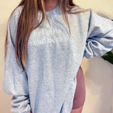 Hot Girls Read Books Letters Embroidered Crewneck Sweatshirt