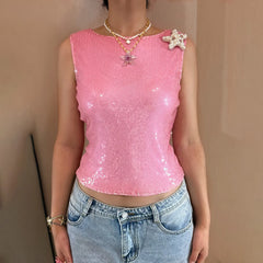 Sequin Pearl Starfish Tank Top