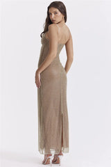 Sequin Spaghetti Strap Midi Dress