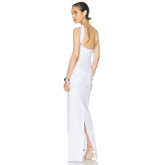 Bandage Halter Solid Maxi Dress