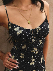 Floral Printed Cami Tie Up Maxi Summer Dress