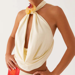 Orchid Deep Neck Halter Top