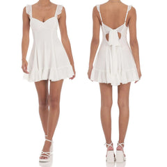 Floral Print Ruffle Strap Mini Dress - Summer Statement
