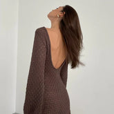 Knit Flare Long Sleeve Dress