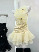 3D Flower Ruffles Mini Dress