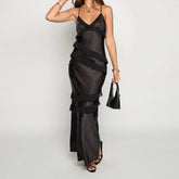Ruffle Trim Cami Maxi Dress