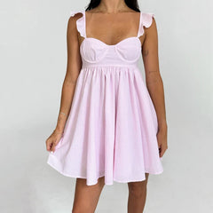 Ruffles Strap BabyDoll Mini Dress