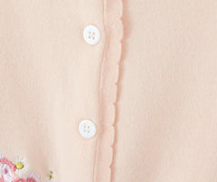 Apricot Embroidery Knit Cardigan