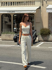 Floral Print Cami Top And Drawstring Pants Set