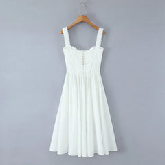 Back Lace Up Strap Midi Dress