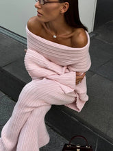 Off-Shoulder Long Sleeve Knitted Top