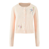 Apricot Embroidery Knit Cardigan