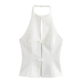 Bow Slit Vest Tank Top