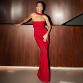 Bandage Halter Solid Maxi Dress