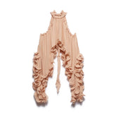Pink Halter Ruffles Top And Mini Skirt Set