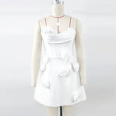 3D Flower Strapless Corset Mini Dress