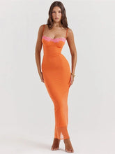 Lace Spaghetti Strap Mesh Midi Dress