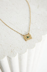 18k Gold Plated Unique Gem Necklace Gold