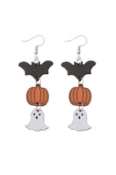 Halloween Bat & Pumpkin & Ghost Drop Earrings