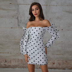 Chiffon Dot Mini Casual Dress