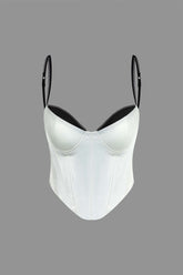 Lace Trim V-neck Corset Top