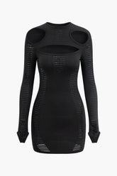 Cut Out Round Neck Mini Dress