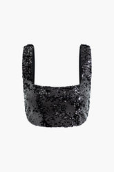 Sequin Zipper Crop Cami Top