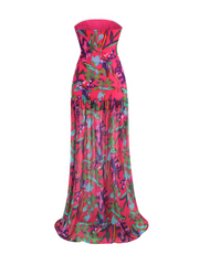 Meila Tropical Slit Maxi Dress