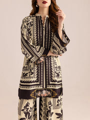 Art Deco-Inspired Monochrome Printed Co-ord Set
