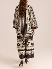 Art Deco-Inspired Monochrome Printed Co-ord Set