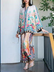 Artistic Borders Tropical-Print Co-ord Set