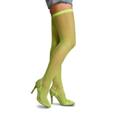 Neon Fishnet Thigh High Boots