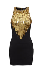 SEQUIN BANDAGE MINI DRESS IN BLACK