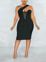 One Shoulder Bodycon Mini Dress