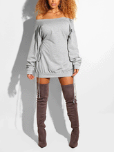 Lace Up Off Shoudler Mini Dress