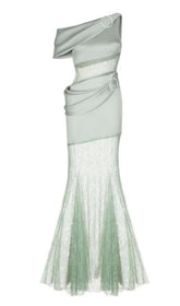 ONE SHOULDER LACE MAXI DRESS