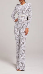 White Dark Nude Jumpsuit